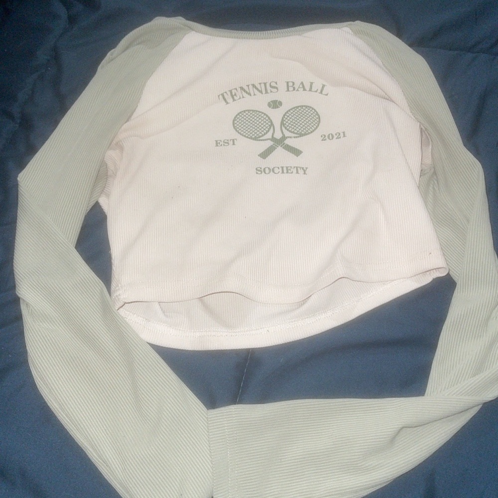 Shein mint and white crop top
